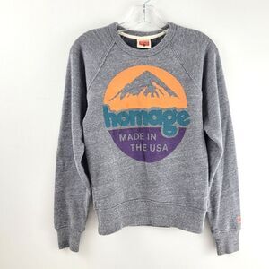 HOMAGE Gray Sweatshirt with Orange, Teal, and Purple Graphic